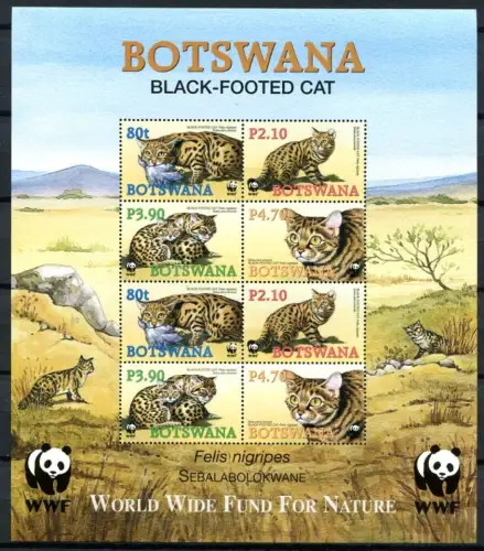 Botswana 2006 WWF Wildkatzen Black-Footed Cat Kleinbogen MNH