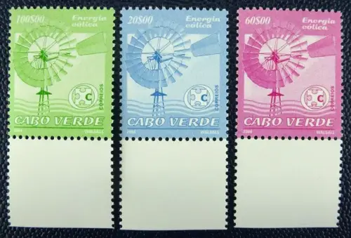 Kap Verde Cabo Verde 2004 Windrad Freimarken Windmühle Wheel 849-851 MNH