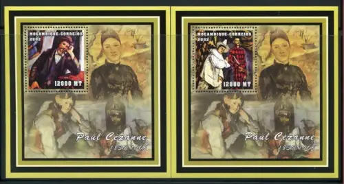 Mosambik 2002 Cezanne Gemälde Paintings Kunst Art Deluxe Blocks Postfrisch MNH