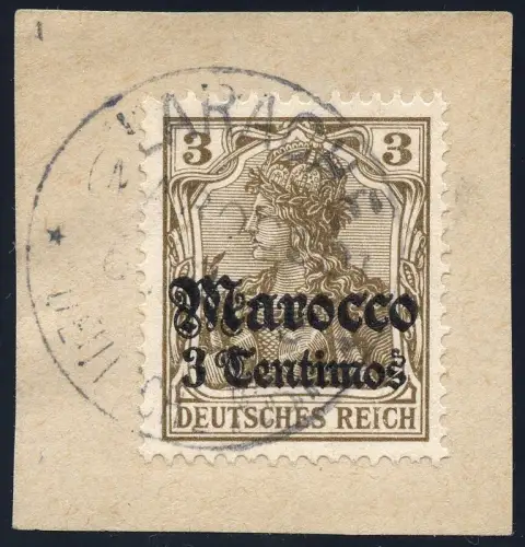 DP Marokko 1906 Michel 34 ° Larache Type 1 Briefstück / 94