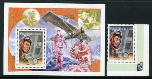 Kongo Kinshasa 2003 Lindberg Flugzeuge Airplane Aircraft 1770 Block 167 MNH