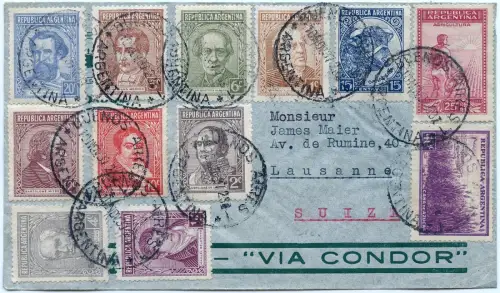 Katapult 1937 Argentinien Buenos Aires Lausanne Schweiz H 592 Catapult / 1622