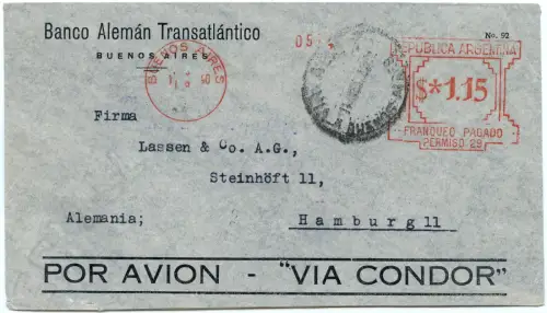 Katapult 1937 Argentinien Buenos Aires Freistempler Hamburg H 566 Catapult/ 1623