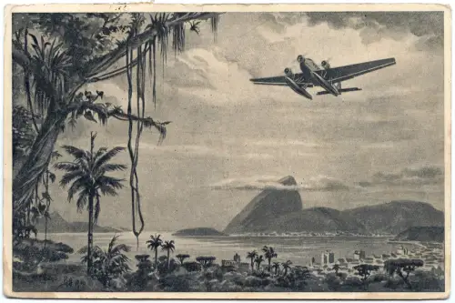 Katapult 1935 Brasilien Weihnachtskarte Sao Paulo Köln H 423 Catapult / 1639