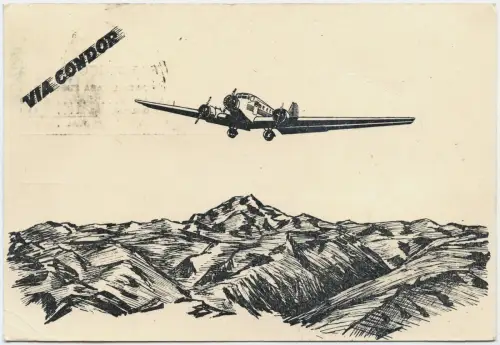 Katapult 1935 Chile Condor Weihnachtskarte Santiago Schweiz H 423 Catapult/ 1644