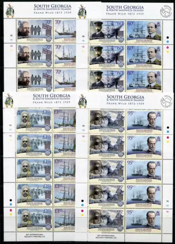 Südgeorgien 2011 Antarktisexpeditionen Schiff Frank Wild 542-549 Kleinbögen MNH