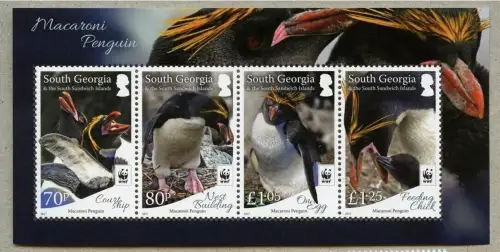 10x Südgeorgien 2017 WWF Macaroni Pinguine Goldschopfpinguine Block 29 MNH