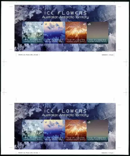 AAT Australische Antarktis 2016 Block 19 Eisblumen Ungezähnt Stegpaar MNH