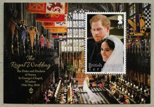 10x Brit. Antarktis BAT 2018 Kgl. Hochzeit Prinz Harry & Meghan Block 27 MNH