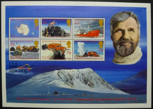 Brit. Antarktis BAT 2000 Vivian Fuchs Expedition Landkarte Berg Block 8 MNH