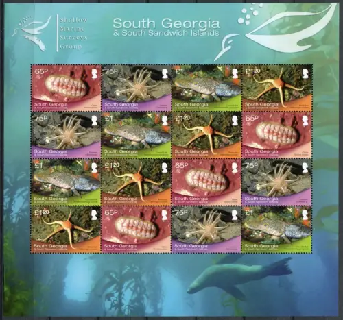 Südgeorgien 2013 Meerestiere Shallow Marine Surveys ZD-Kleinbogen MNH