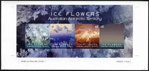AAT Australische Antarktis 2016 Block 19 Eisblumen Ungezähnt Probedruck MNH