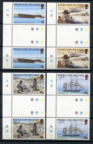Falklandinseln 1999 Goldrausch Gold Rush Schiffe Ships Stegpaare 763-766 MNH