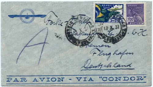 Katapult 1937 Brasilien Rio Bremen Focke-Wulf Werke H 584 Catapult / 1650