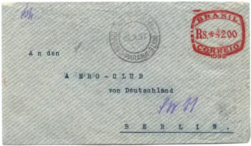 Katapult 1937 Brasilien Dt. Segelfliegerclub Ursinus Berlin H 586 Catapult/ 1651