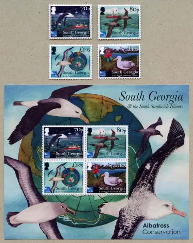 Südgeorgien 2017 Albatros Vögel Seevögel Albatross Birds 690-693 Block 28 MNH
