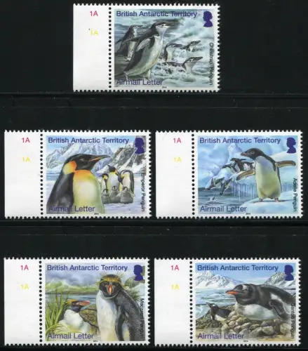 Brit. Antarktis BAT Antarctic 2014 Pinguine Penguins Vögel Birds 654-658 MNH
