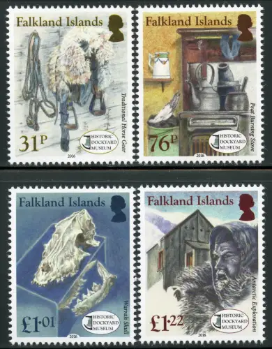 Falklandinseln 2016 Historic Dockyard Museum Kulturerbe Küche Schädel MNH