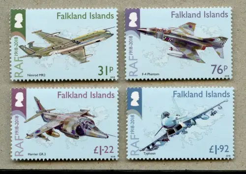 Falklandinseln 2018 Royal Air Force RAF Flugzeuge Luftwaffe 1365-1368 MNH