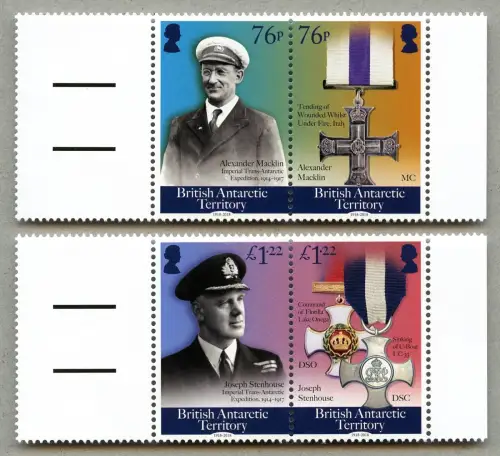 Britische Antarktis BAT 2018 Kriegsende 1. Weltkrieg Orden WWI Medal 805-808 MNH