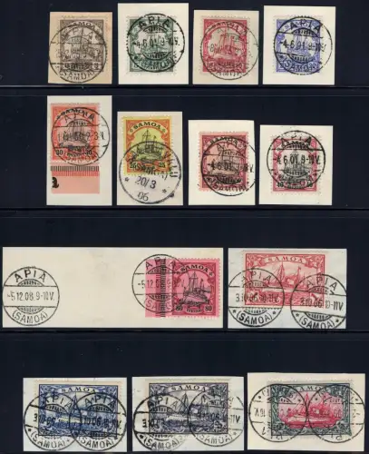 Samoa 1900 Kaiseryacht 7-19 Briefstücke Luxus Apia Salelavalu Geprüft BPP / 1