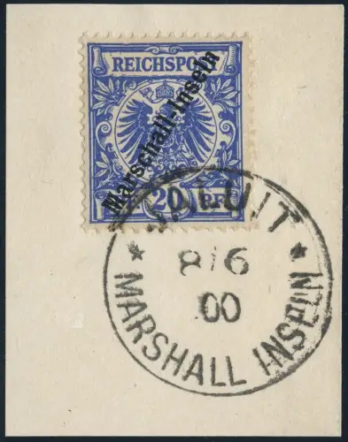 Marshall-Inseln 1900 Michel 4 I Luxus-Briefstück Jaluit Stempel 2 Geprüft / 2