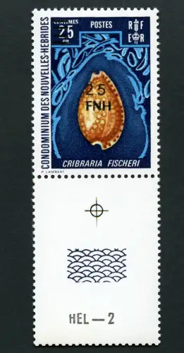 Neue Hebriden 1977 Französische Ausgabe Lokalaufdruck 25 FNH 464 II MNH /858 RAR