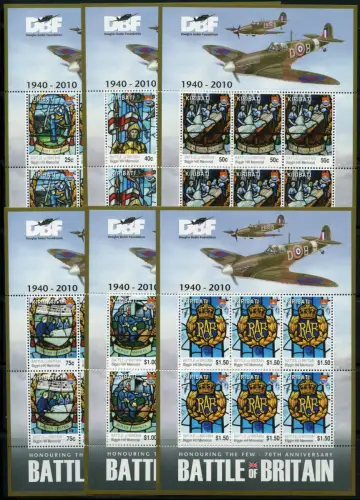 Kiribati 2010 Battle of Britain Luftschlacht um England 1100-1105 Kleinbögen MNH