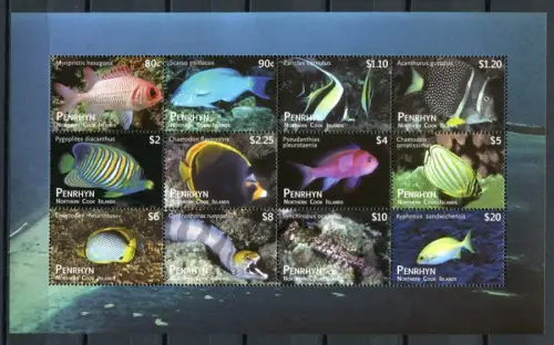 Penrhyn 2012 Fische Fishes Poissons Pesci 694-705 Kleinbogen Postfrisch MNH