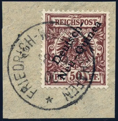 DNG Deutsch-Neuguinea 1897 Michel 6 Briefstück Luxus Geprüft BPP / 10