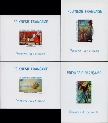 Franz. Polynesien 1983 Gemälde Paintings  Schiffe Frauen 503-505 Epreuve de Luxe