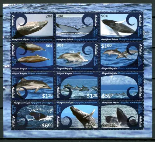 Aitutaki 2012 Wale Whales Delphine Dolphins 848-859 Bogen Postfrisch MNH