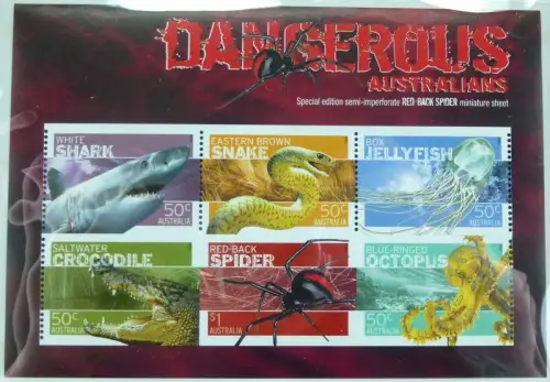 Australien 2006 Dangerous Australians Tiere Block 64 Special Edition MNH