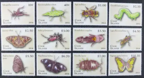 Cook Inseln 2014 Käfer Insekten Falter Raupe Entomologie 1894-1905 MNH