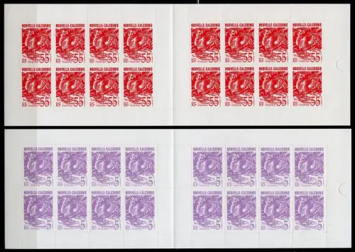 Neukaledonien 1993-1994 Dauer Kagu selbstklebend Markenhefte 957 + 990 MNH / 170