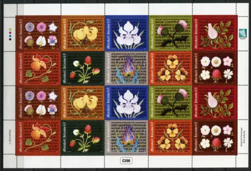 Marshall Inseln 2014 Blumen Flowers Blüten Buchmalerei Paintings Kleinbogen MNH