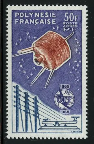 Französisch-Polynesien 1965 UIT ITU Satellit Raumfahrt Space Espace 44 MNH