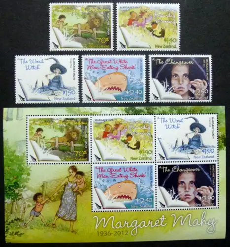 Neuseeland New Zealand 2013 M. Mahy Kinderbücher Literatur 2998-3002 Block 305