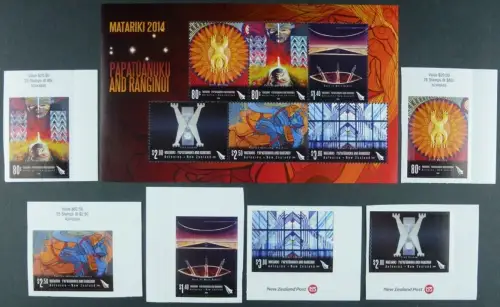 Neuseeland New Zealand 2014 Matariki Maori Astronomie Mythos 3136-3141 Block 333