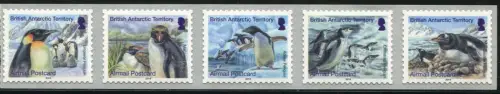 Britische Antarktis BAT 2014 Pinguine sk. Kaiserpinguine Vögel Birds 659-663 MNH