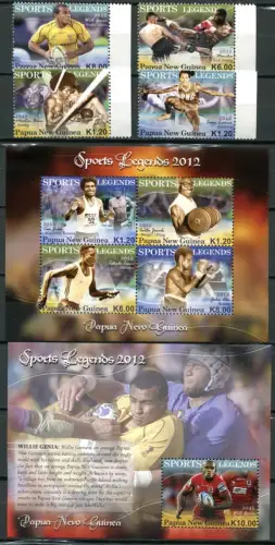 Papua Neuguinea 2012 Sport Rugby Boxen Laufsport Gewichtheben 1806-13 Block 153