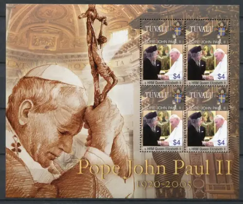 Tuvalu 2005 Papst Johannes Paul II. QE II Pope John Paul Religion 1219 MNH