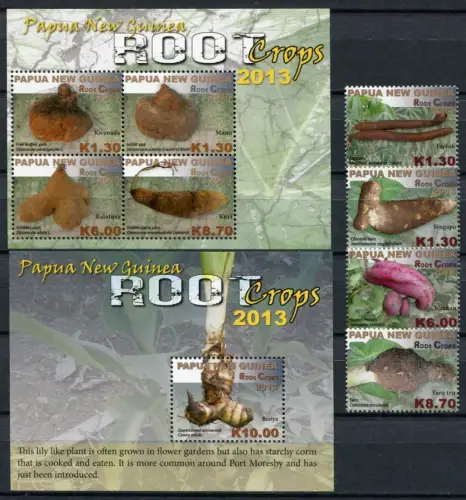 Papua Neuguinea 2013 Root Crops Yams Essbare Wurzelknollen 1884-91 Block 162 MNH