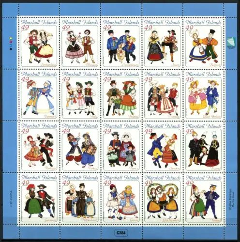 Marshall Inseln 2014 Trachten Europa Trad. Costumes Musik Folklore Music MNH