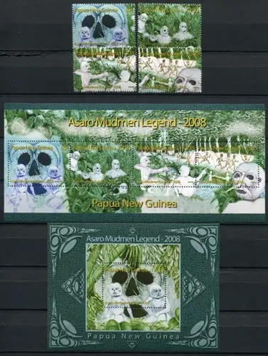 Papua Neuguinea 2008 Sagen Legenden Folklore Mythen 1295-1298 Block 54-55 MNH