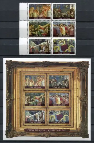 Cook Inseln 2012 Weihnachten Christmas Gemälde Paintings Bondone 1770-1781 MNH