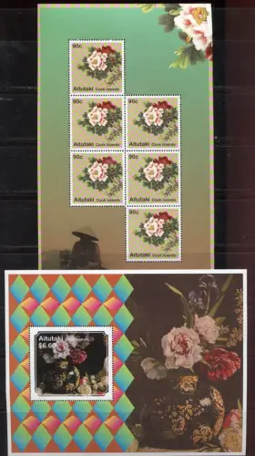Aitutaki 2011 Pfingstrosen Peonies Blumen Flowers 818 KB Block 89 MNH