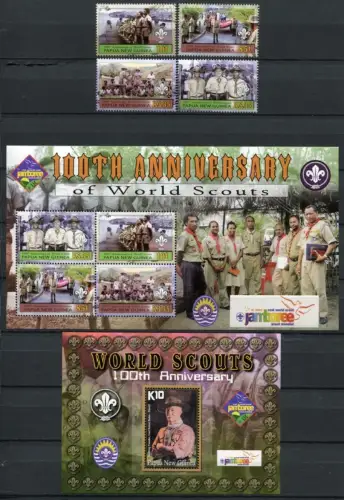Papua Neuguinea 2007 Pfadfinder Scouts Baden-Powell 1233-1236 Block 44-45 MNH