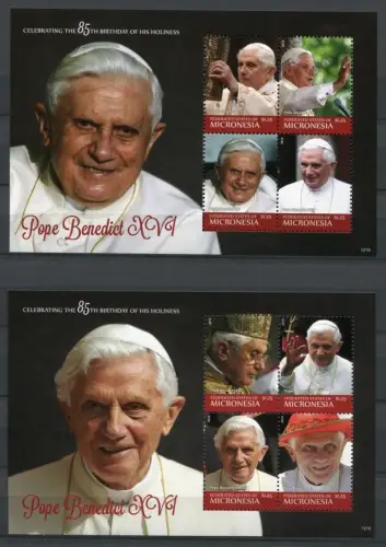 Mikronesien Micronesia 2012 Papst Benedikt Pope Benedict 85. Geburtstag MNH
