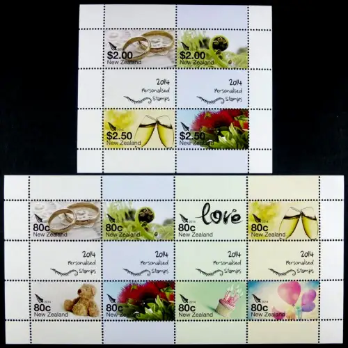 Neuseeland New Zealand 2014 Grußmarken Greetings Pflanzen Eheringe Teddy MNH